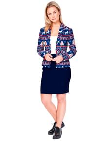 Moteriška mėlyna Kalėdų striukė - Opposuits