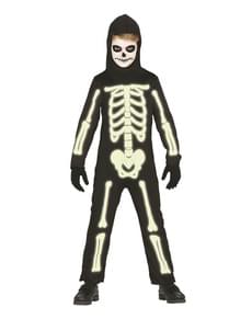 Costume da scheletro brillante al buio per bambini