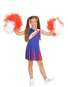 Blåt cheerleaderkostume til piger