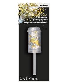 Mini Canon à confetti doré et argenté