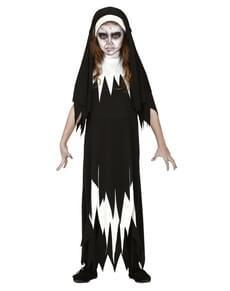 Disfraz de monja zombie para niña
