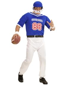 Fato de jogador de futebol americano azul para homem tamanho grande