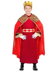 Elegant Wise King Costume for Kids in Red