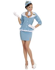 Womens Plus Size Retro Air Hostess Costume