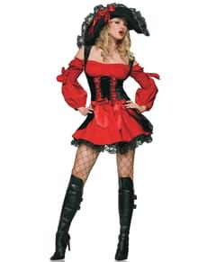 Costume da pirata sexy con corsetto in velluto da donna
