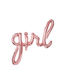 Girl Luftballon gold (77 cm) - Baby Shower Party