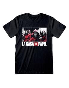 T-shirt La Casa de Papel Grupo preta adulto