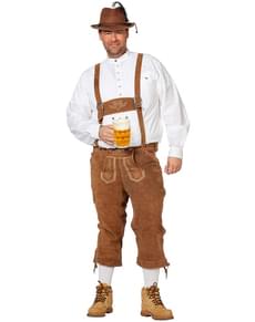 Deluxe beige lederhosen til menn
