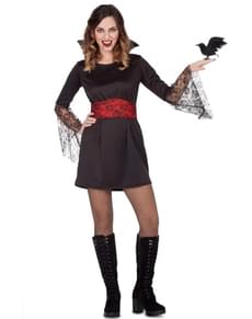 Disfraz de vampiresa negro y rojo para mujer