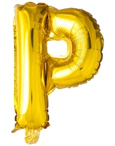 Globo foil letra P dorado (102 cm)