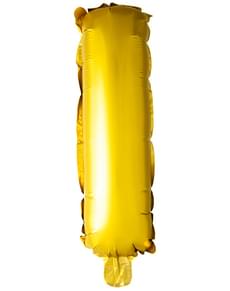 Златист балон буква I (102 cm)