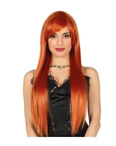 Chestnut smooth fringe wig for women