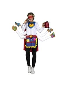 Λευκό και μπλε κοστούμι Super Mum για τις γυναίκες