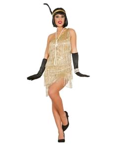 Fato de Charleston dourado para mulher