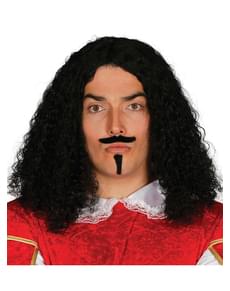 Perruque et bouc mousquetaire homme
