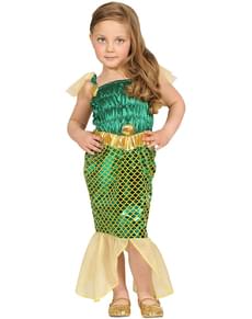 Costum de sirenă pentru fată verde și auriu