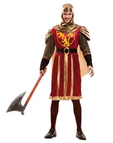 Costum de cavaler de cruciade roșu pentru bărbat