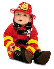 Fato de bombeiro valente para bebé
