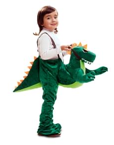 Disfarces às costas de dinossauro para criança