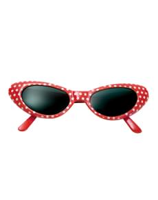 Ovale 50er Jahre Brille rot für Erwachsene
