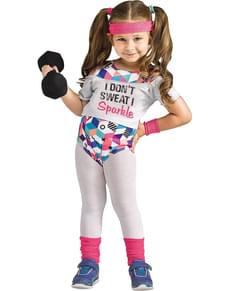 Disfraz años 80 aeróbic para niña