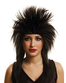 Perruque rock brune adulte