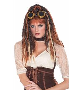 Peluca Steampunk con trenzas para mujer