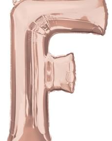 Balon foliowy Litera F rose gold (81cm)
