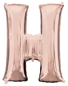 Letter H Foil Balloon in Rose Gold (81cm)