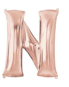 Palloncino foil lettera N oro rosa (81 cm)