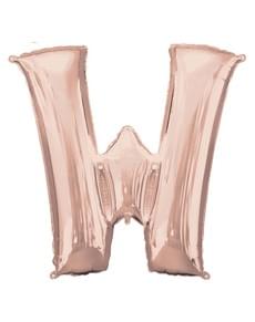 Letter W Foil Balloon in Rose Gold (83cm)