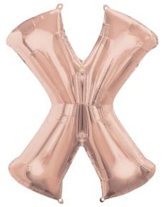 Palloncino foil lettera X oro rosa (88cm)
