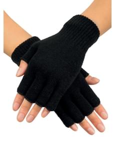 Schwarze fingerlose Handschuhe für Erwachsene