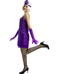 1920s flapper kostum v vijolični barvi