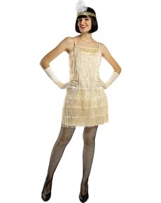 1920-tallet Flapper Kostyme i Gull