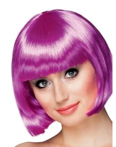 Woman's Purple Half Wig with Fringe