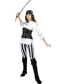 Costume da pirata a strisce da donna - Collezione bianca e nera. I