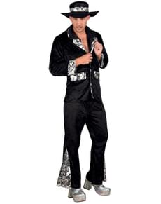 Fato de Pimp preto para homem