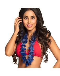 Collana hawaiana blu per adulto