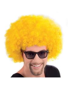 Peruca afro loira disco para adulto