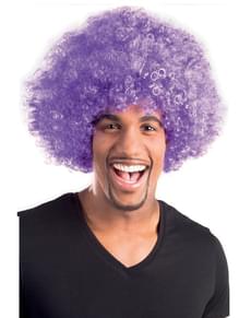 Perruque afro violette disco adulte