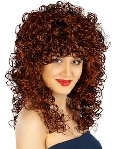 Saloon Girl Smeđa kovrčava perika