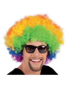Peluca afro multicolor disco para adulto