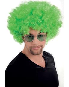 Peruca afro verde disco para adulto