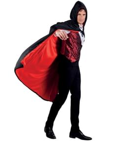 Cape comte Dracula réversible à capuche adulte