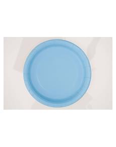 8 platos pequeños azul cielo (18 cm) - Línea Colores Básicos