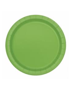 8 Small Lime Green Plates (18 cm) - Basic Colours Line