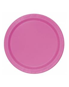 8 kleine roze borden (18 cm) - Basis Kleurenlijn