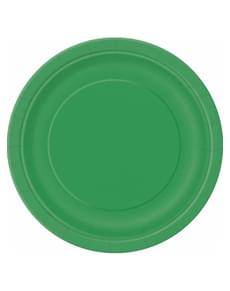 8 små smaragdgrønne tallerkener (18 cm) - Basic Colors Line