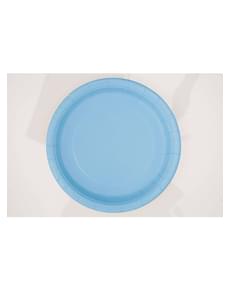 8 platos azul cielo (23 cm) - Línea Colores Básicos